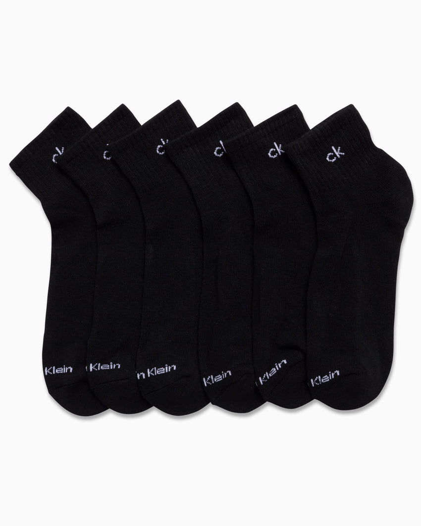 Calvin Klein Mens Quarter Socks - 6 Pack Breathable Cushion Athletic Ankle Socks for Men for Running and Workout (7 - 12) - 7DAY'S