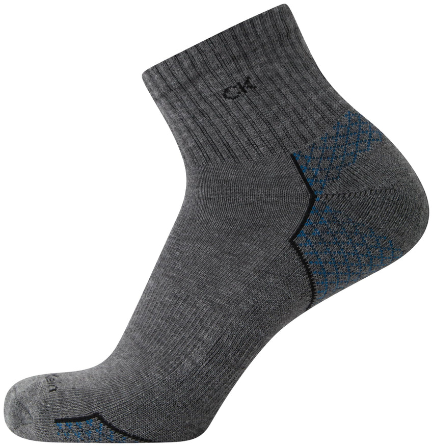 Calvin Klein Mens Quarter Socks - 6 Pack Breathable Cushion Athletic Ankle Socks for Men for Running and Workout (7 - 12) - 7DAY'S