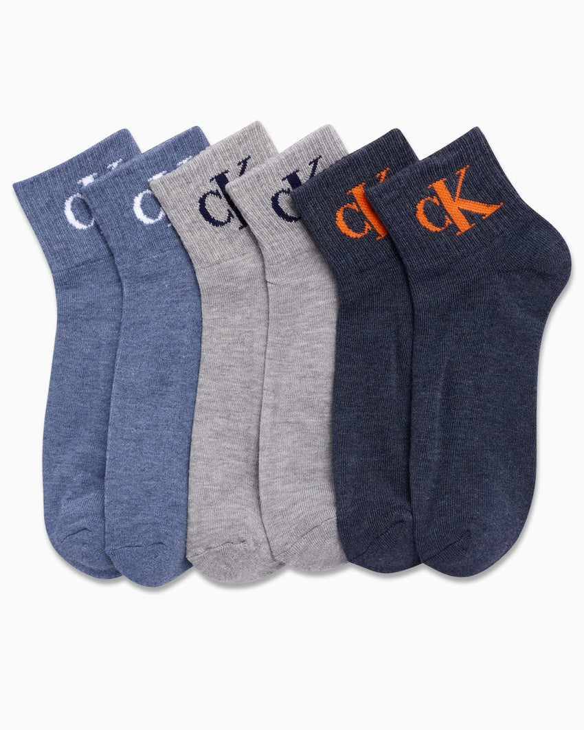 Calvin Klein Mens Quarter Socks - 6 Pack Breathable Cushion Athletic Ankle Socks for Men for Running and Workout (7 - 12) - 7DAY'S