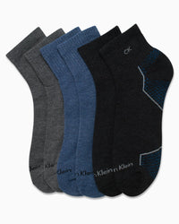 Calvin Klein Mens Quarter Socks - 6 Pack Breathable Cushion Athletic Ankle Socks for Men for Running and Workout (7 - 12) - 7DAY'S