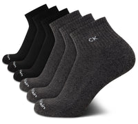 Calvin Klein Mens Quarter Socks - 6 Pack Breathable Cushion Athletic Ankle Socks for Men for Running and Workout (7 - 12) - 7DAY'S