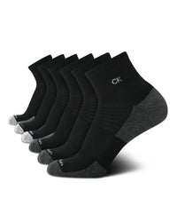 Calvin Klein Mens Quarter Socks - 6 Pack Breathable Cushion Athletic Ankle Socks for Men for Running and Workout (7 - 12) - 7DAY'S