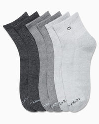 Calvin Klein Mens Quarter Socks - 6 Pack Breathable Cushion Athletic Ankle Socks for Men for Running and Workout (7 - 12) - 7DAY'S