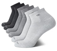 Calvin Klein Mens Quarter Socks - 6 Pack Breathable Cushion Athletic Ankle Socks for Men for Running and Workout (7 - 12) - 7DAY'S
