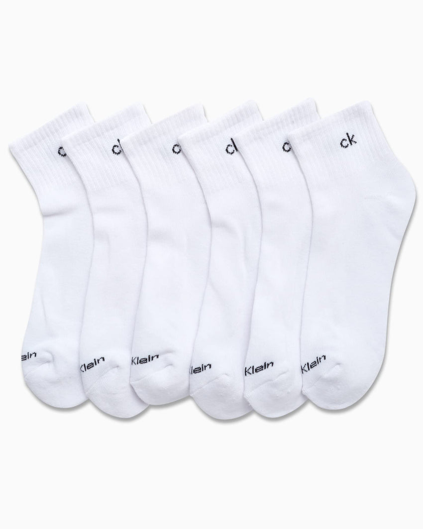 Calvin Klein Mens Quarter Socks - 6 Pack Breathable Cushion Athletic Ankle Socks for Men for Running and Workout (7 - 12) - 7DAY'S
