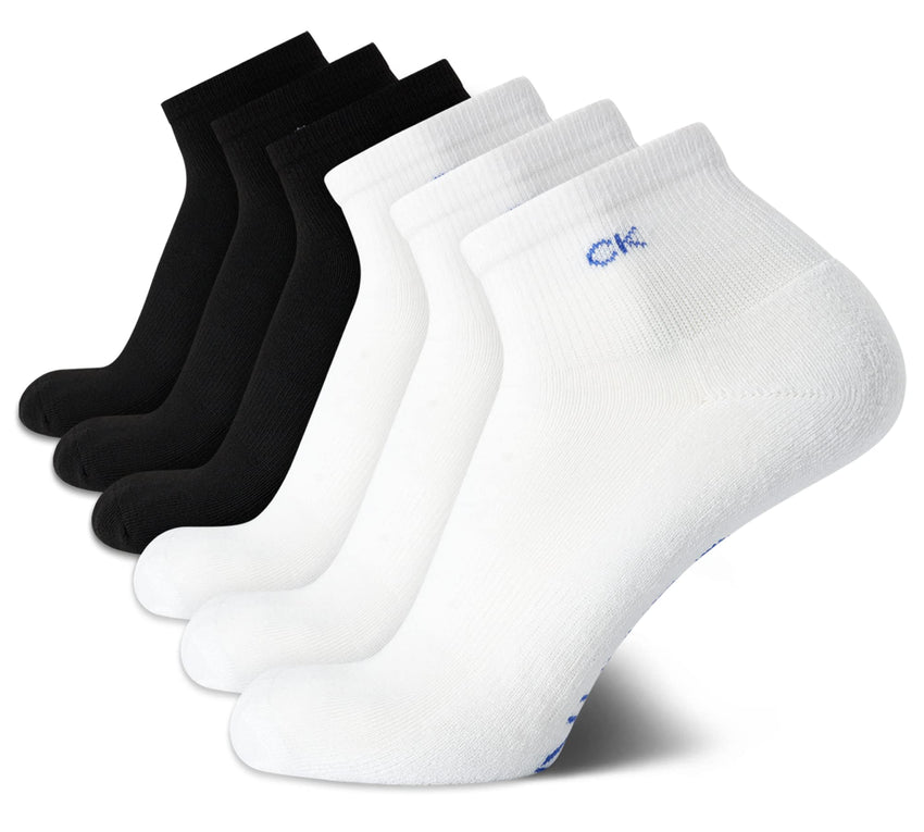 Calvin Klein Mens Quarter Socks - 6 Pack Breathable Cushion Athletic Ankle Socks for Men for Running and Workout (7 - 12) - 7DAY'S