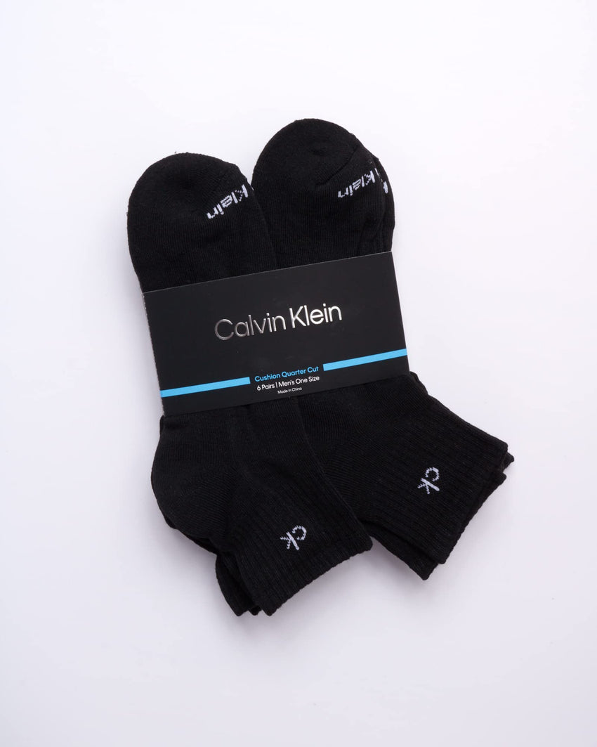 Calvin Klein Mens Quarter Socks - 6 Pack Breathable Cushion Athletic Ankle Socks for Men for Running and Workout (7 - 12) - 7DAY'S