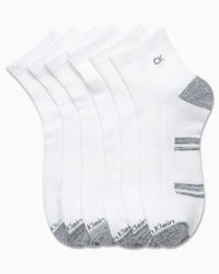 Calvin Klein Mens Quarter Socks - 6 Pack Breathable Cushion Athletic Ankle Socks for Men for Running and Workout (7 - 12) - 7DAY'S