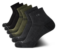 Calvin Klein Mens Quarter Socks - 6 Pack Breathable Cushion Athletic Ankle Socks for Men for Running and Workout (7 - 12) - 7DAY'S