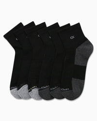 Calvin Klein Mens Quarter Socks - 6 Pack Breathable Cushion Athletic Ankle Socks for Men for Running and Workout (7 - 12) - 7DAY'S