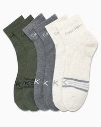 Calvin Klein Mens Quarter Socks - 6 Pack Breathable Cushion Athletic Ankle Socks for Men for Running and Workout (7 - 12) - 7DAY'S