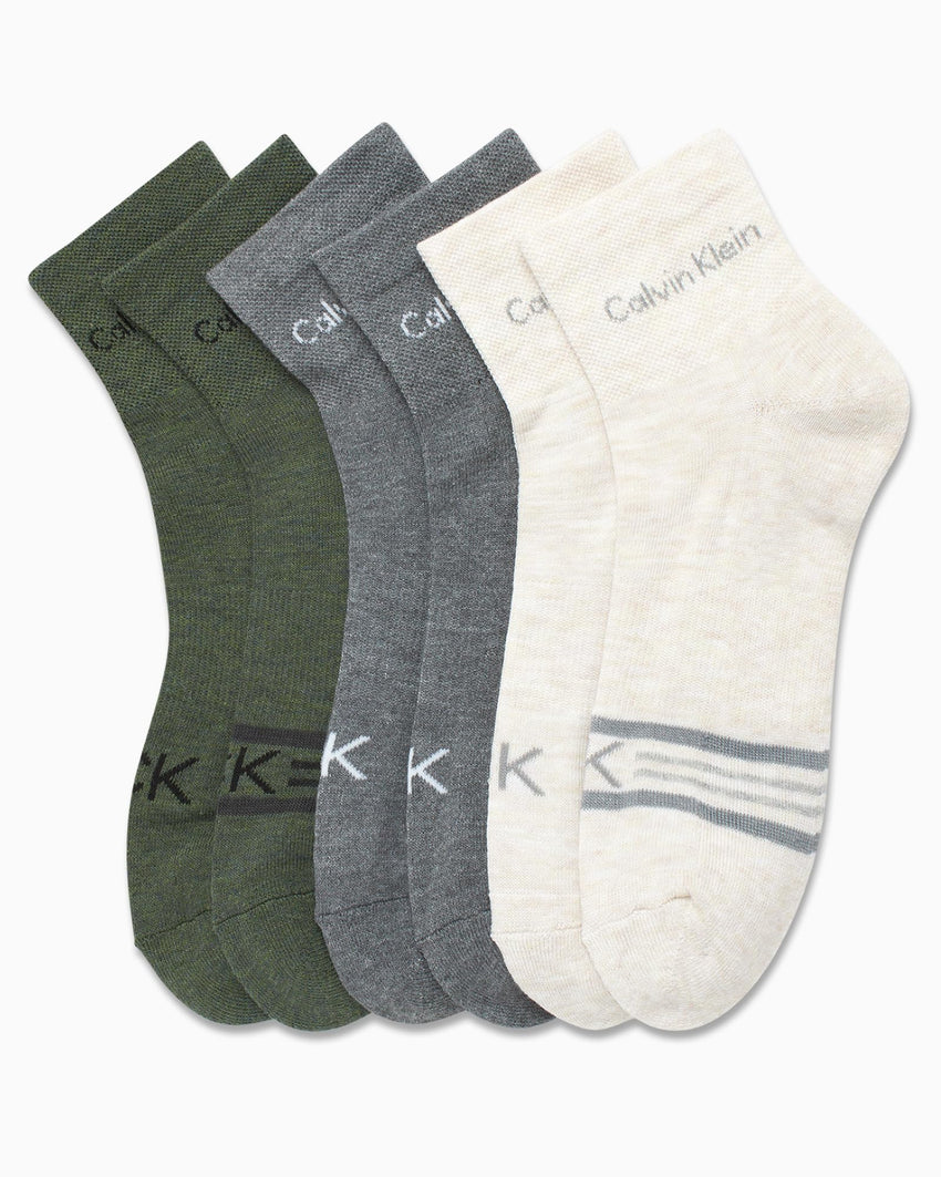 Calvin Klein Mens Quarter Socks - 6 Pack Breathable Cushion Athletic Ankle Socks for Men for Running and Workout (7 - 12) - 7DAY'S