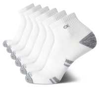 Calvin Klein Mens Quarter Socks - 6 Pack Breathable Cushion Athletic Ankle Socks for Men for Running and Workout (7 - 12) - 7DAY'S