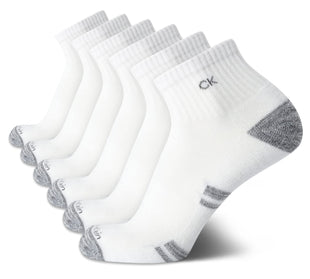 Calvin Klein Mens Quarter Socks - 6 Pack Breathable Cushion Athletic Ankle Socks for Men for Running and Workout (7 - 12) - 7DAY'S