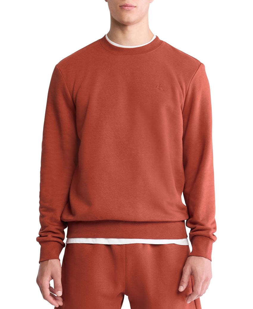 Calvin Klein Men's Relaxed Fit Monogram Logo Fleece Sweatshirt - 7DAY'S