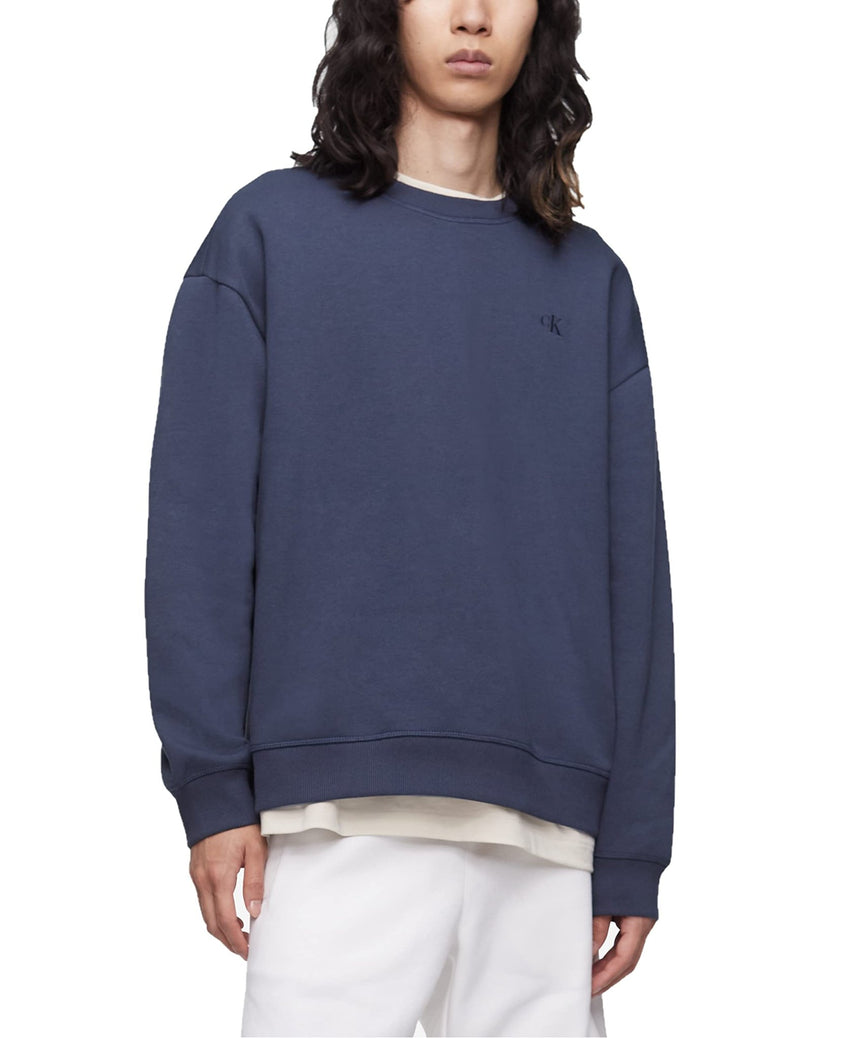 Calvin Klein Men's Relaxed Fit Monogram Logo Fleece Sweatshirt - 7DAY'S