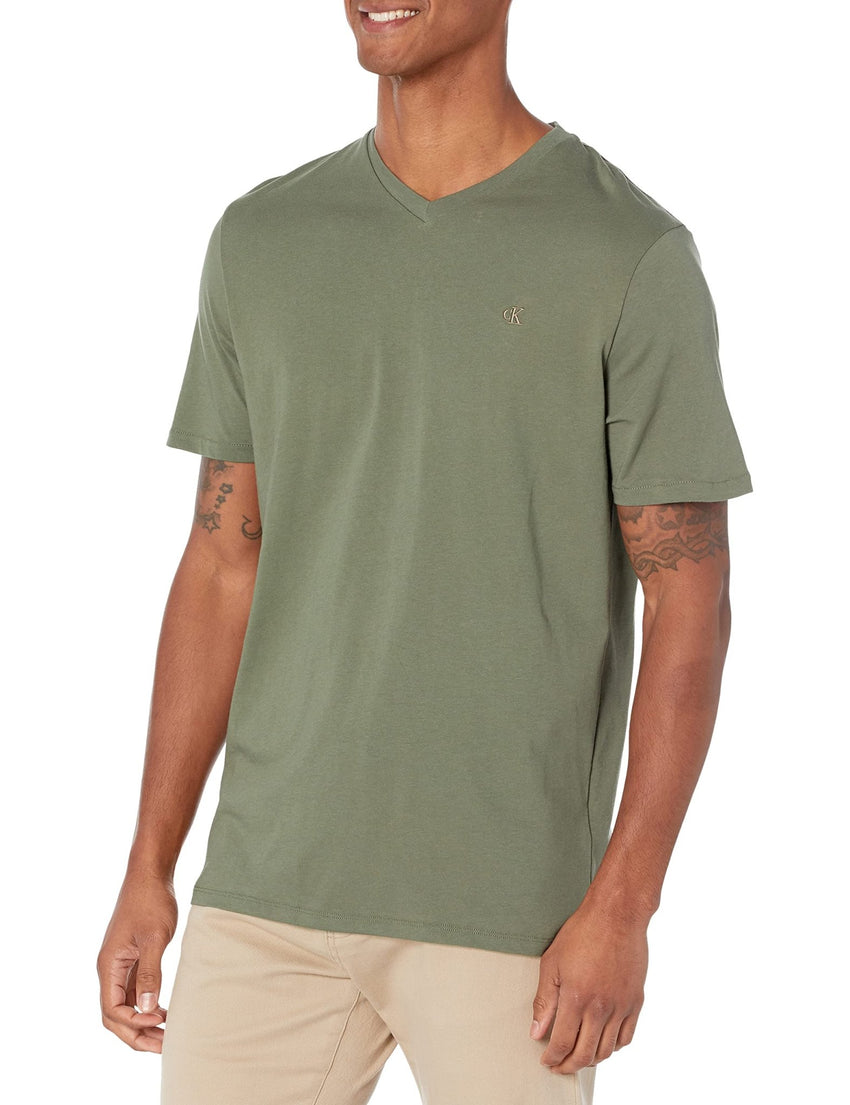 Calvin Klein Men's Smooth Cotton Solid V - Neck T-Shirt - 7DAY'S