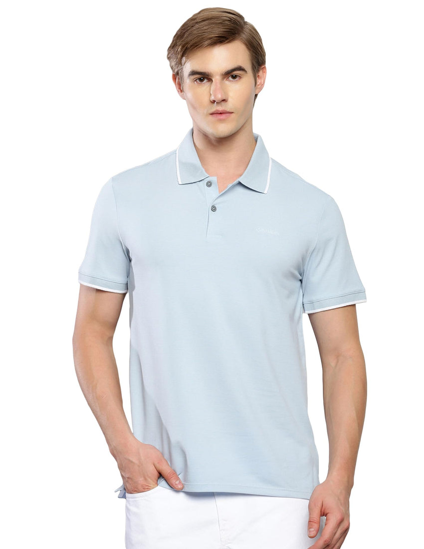 Calvin Klein Men's Stretch Pique Solid Tipped Polo - 7DAY'S