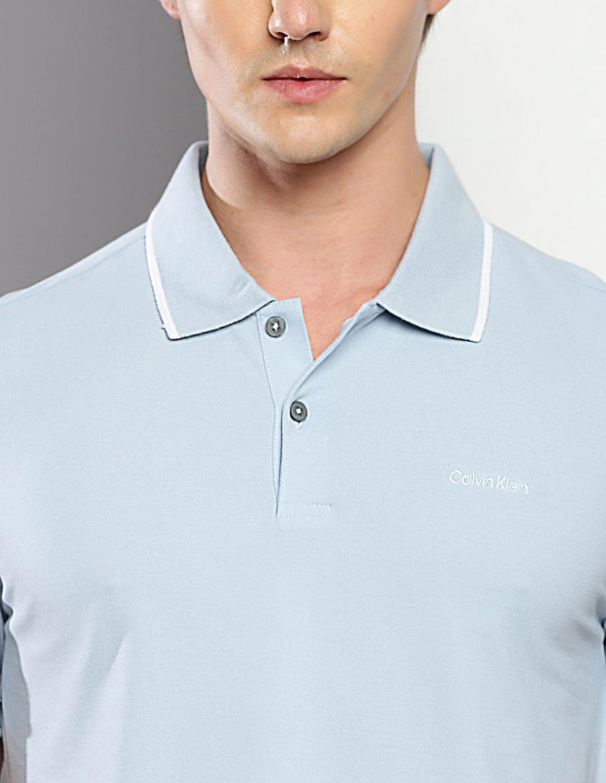 Calvin Klein Men's Stretch Pique Solid Tipped Polo - 7DAY'S