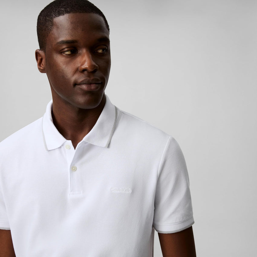 Calvin Klein Men's Stretch Pique Solid Tipped Polo - 7DAY'S