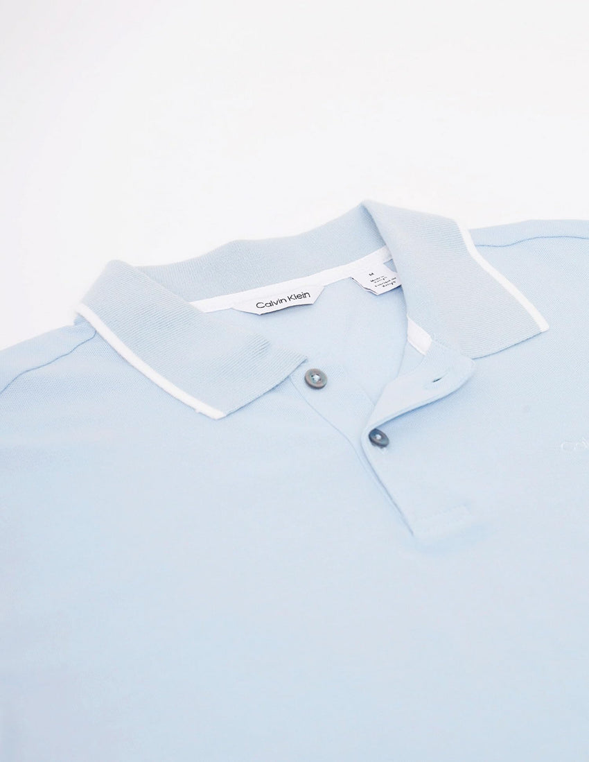 Calvin Klein Men's Stretch Pique Solid Tipped Polo - 7DAY'S