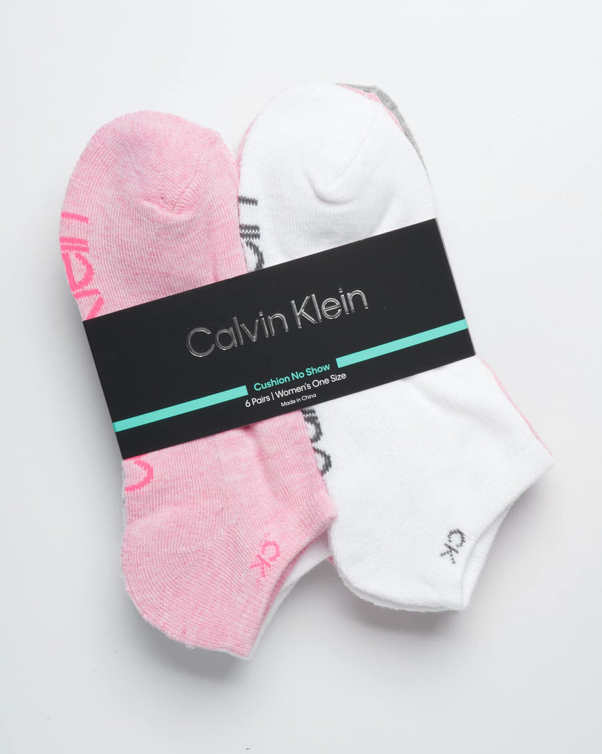 Calvin Klein Womens Low Cut Socks - 6 Pack Breathable Cushioned Athletic Performance No Show Socks for Women (Sizes: 4 - 10) - 7DAY'S