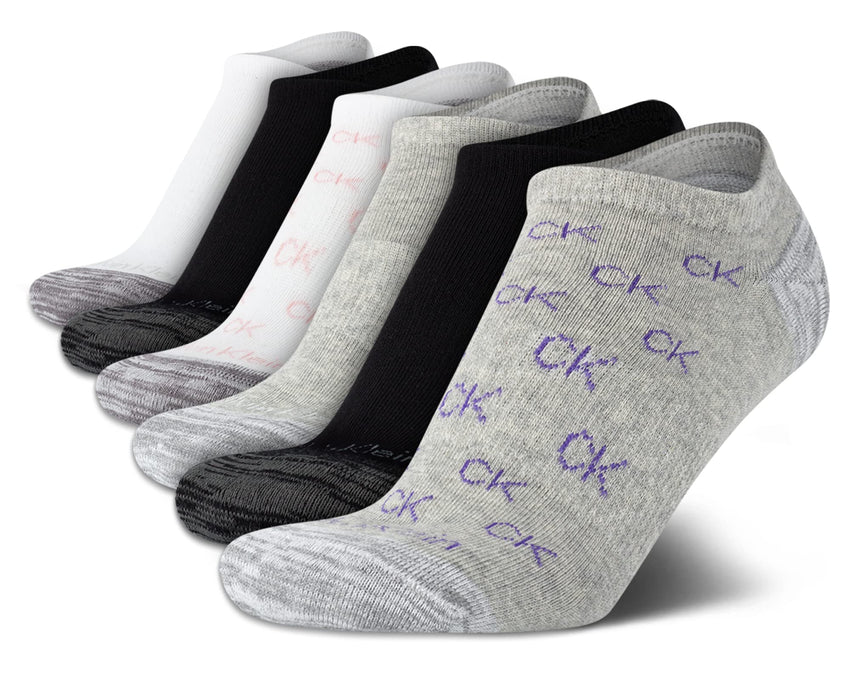 Calvin Klein Womens Low Cut Socks - 6 Pack Breathable Cushioned Athletic Performance No Show Socks for Women (Sizes: 4 - 10) - 7DAY'S