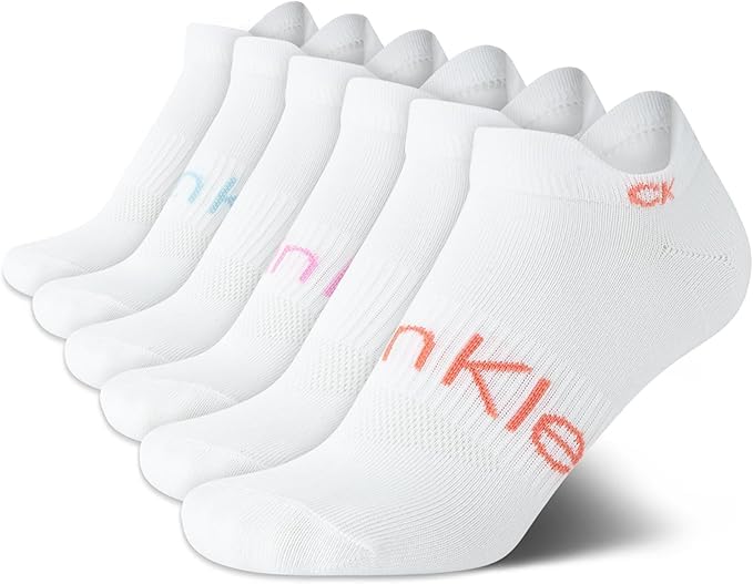 Calvin Klein Womens Low Cut Socks - 6 Pack Breathable Cushioned Athletic Performance No Show Socks for Women (Sizes: 4 - 10) - 7DAY'S