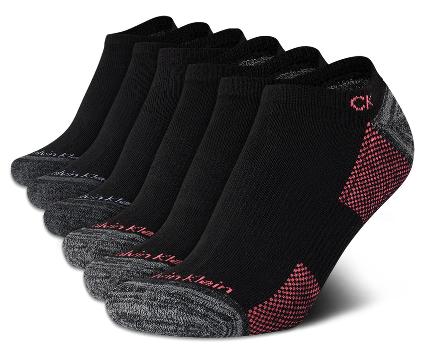 Calvin Klein Womens Low Cut Socks - 6 Pack Breathable Cushioned Athletic Performance No Show Socks for Women (Sizes: 4 - 10) - 7DAY'S
