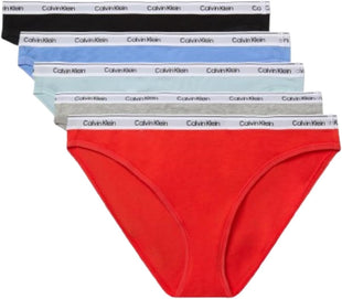 Calvin Klein Women's Modern Logo Cotton Stretch Bikini Panties, 5 Pack