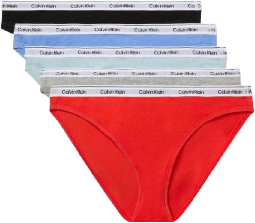 Calvin Klein Women's Modern Logo Cotton Stretch Bikini Panties, 5 Pack - 7DAY'S