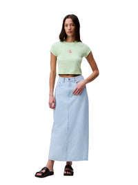 Calvin Klein Women's Monogram Logo Ribbed Baby Tee - 7DAY'S