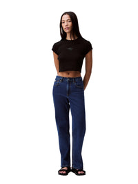 Calvin Klein Women's Monogram Logo Ribbed Baby Tee - 7DAY'S