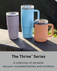 CamelBak Thrive Leak - Proof 16 oz Mug, Insulated Stainless Steel - for Travel, Coffee, Tea, hot Beverages - Spill Proof - Cup - Holder Compatible, Navy - 7DAY'S