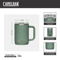 CamelBak Thrive Leak - Proof 16 oz Mug, Insulated Stainless Steel - for Travel, Coffee, Tea, hot Beverages - Spill Proof - Cup - Holder Compatible, Navy - 7DAY'S