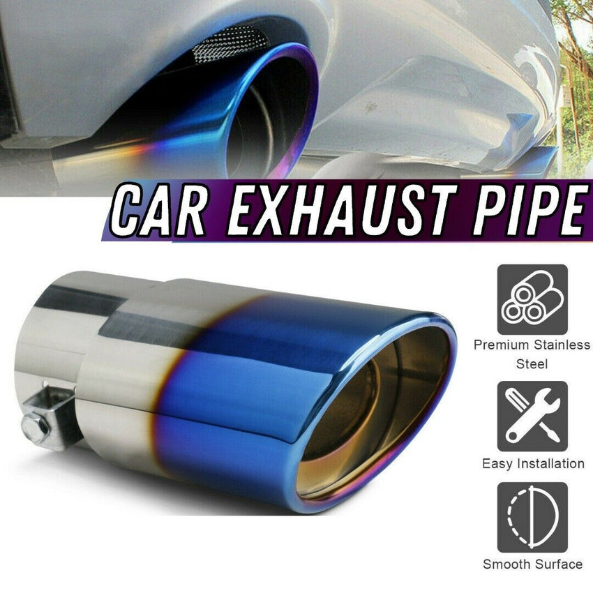 Car Exhaust Pipe Tip Rear Tail Throat Muffler Stainless Steel Round Accessories - 7DAY'S