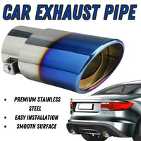 Car Exhaust Pipe Tip Rear Tail Throat Muffler Stainless Steel Round Accessories - 7DAY'S