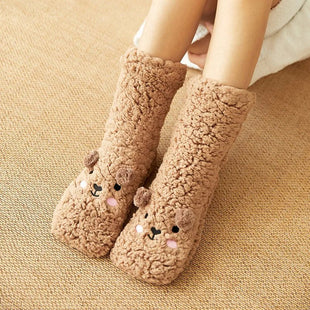 Cartoon Floor Winter Thick Polyester Fleece Fluffy Microfiber Women Fuzzy Socks Funny Fuzzy Dog Slipper Socks For Women Cute Fluffy Thick Warm Winter Socks Microfiber Soft Home Socks Christmas Gift - 7DAY'S