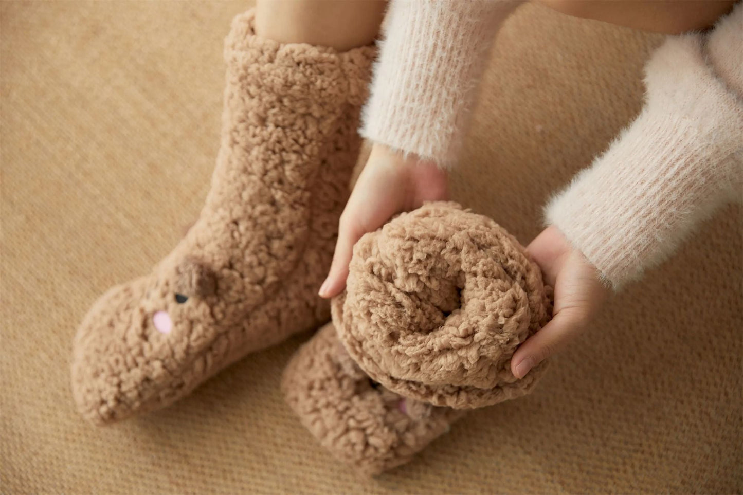 Cartoon Floor Winter Thick Polyester Fleece Fluffy Microfiber Women Fuzzy Socks Funny Fuzzy Dog Slipper Socks For Women Cute Fluffy Thick Warm Winter Socks Microfiber Soft Home Socks Christmas Gift - 7DAY'S