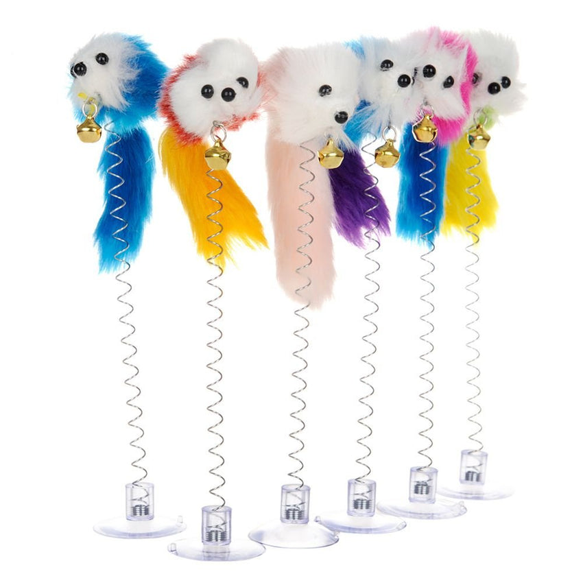 Cartoon Pet Cat Toy Stick Feather Rod Mouse Toy With Mini Bell Cat Catcher Teaser Interactive Cat Toy - 7DAY'S