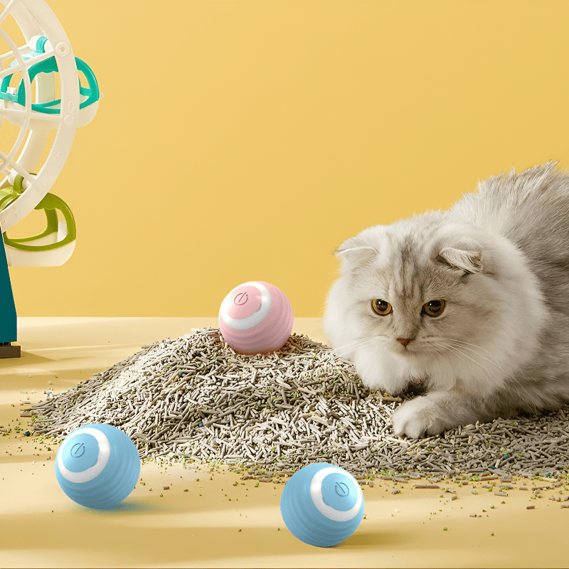 Cat Chase Toy Cat Interactive Ball Smart Pet Cat Toys Indoor Automatic Rolling Magic Ball Electronic Interactive Cat Toy Cat Game Accessories - 7DAY'S