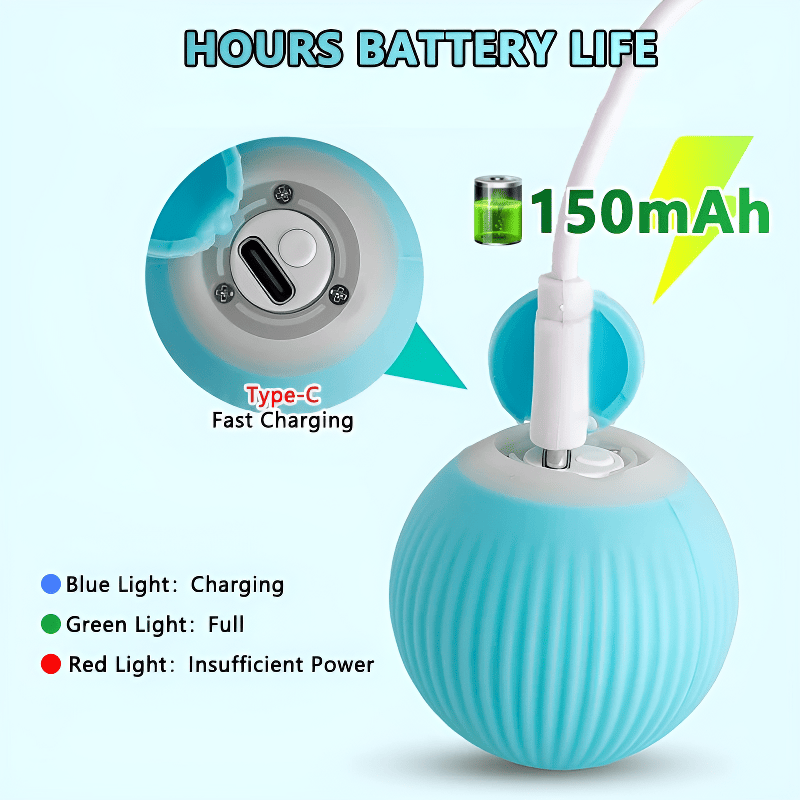 Cat Chase Toy Cat Interactive Ball Smart Pet Cat Toys Indoor Automatic Rolling Magic Ball Electronic Interactive Cat Toy Cat Game Accessories - 7DAY'S