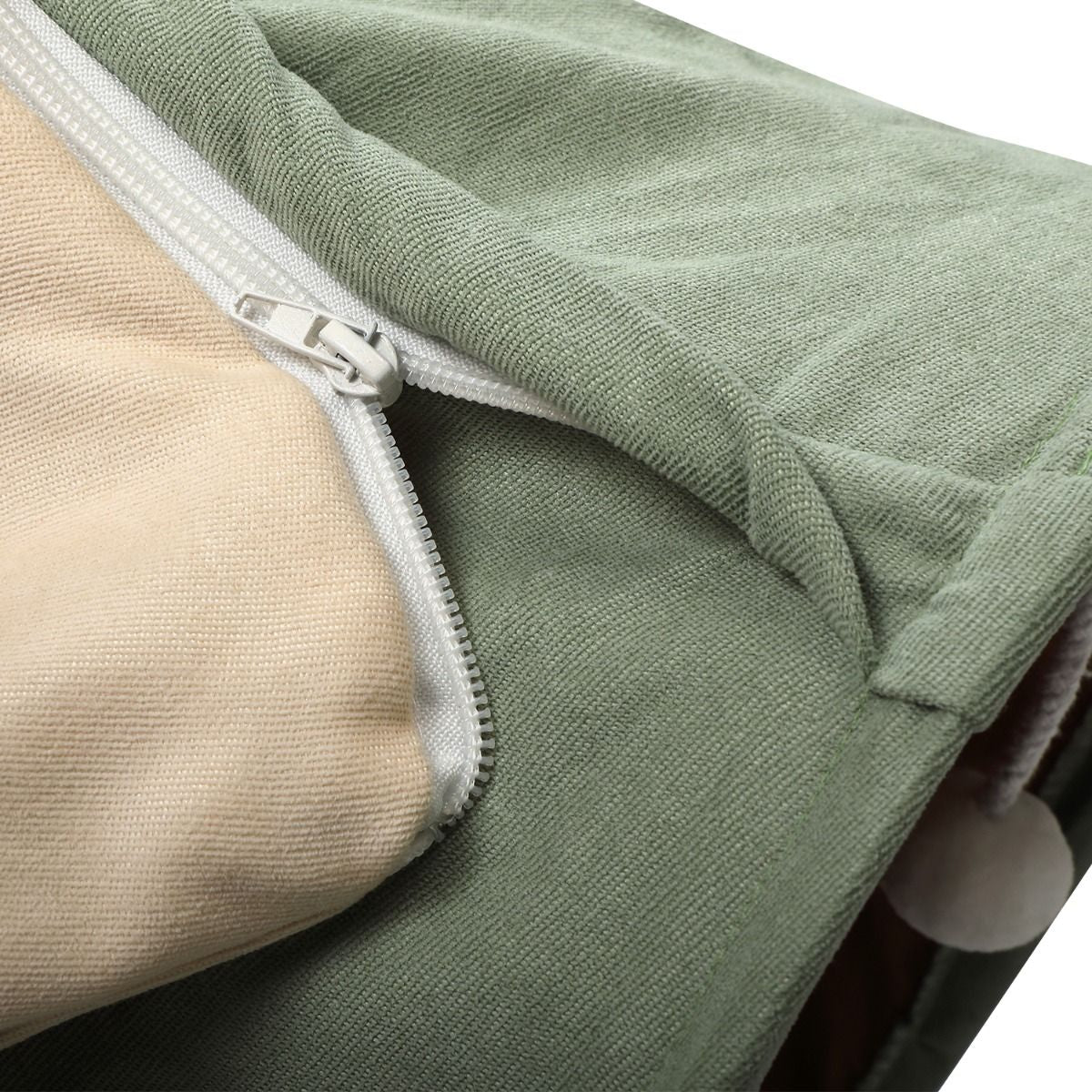 Cat's Telescopic Tunnel Cushioned Bed Pet Nest Teasing Balls Zipper Connection Feline Supplies, Bright Green XH - 7DAY'S