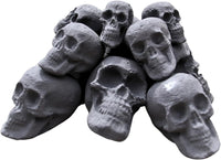 Ceramic Skulls for Fire Pit, Outdoor Fire Tables, 7pcs Reusable Spooky Imitated Human Skull Gas Log for Party, Bonfire,Campfires,Fireplaces, 3.1 inch - 7DAY'S