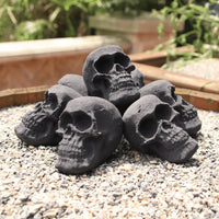 Ceramic Skulls for Fire Pit, Outdoor Fire Tables, 7pcs Reusable Spooky Imitated Human Skull Gas Log for Party, Bonfire,Campfires,Fireplaces, 3.1 inch - 7DAY'S