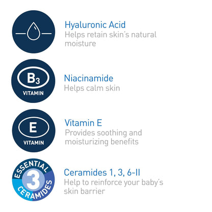 CeraVe Baby Lotion, Gentle Baby Skin Care with Ceramides, Niacinamide & Vitamin E, Fragrance, Paraben, Dye & Phthalates Free, Lightweight Moisturizer, 8 Ounce, Packaging May Vary - 7DAY'S