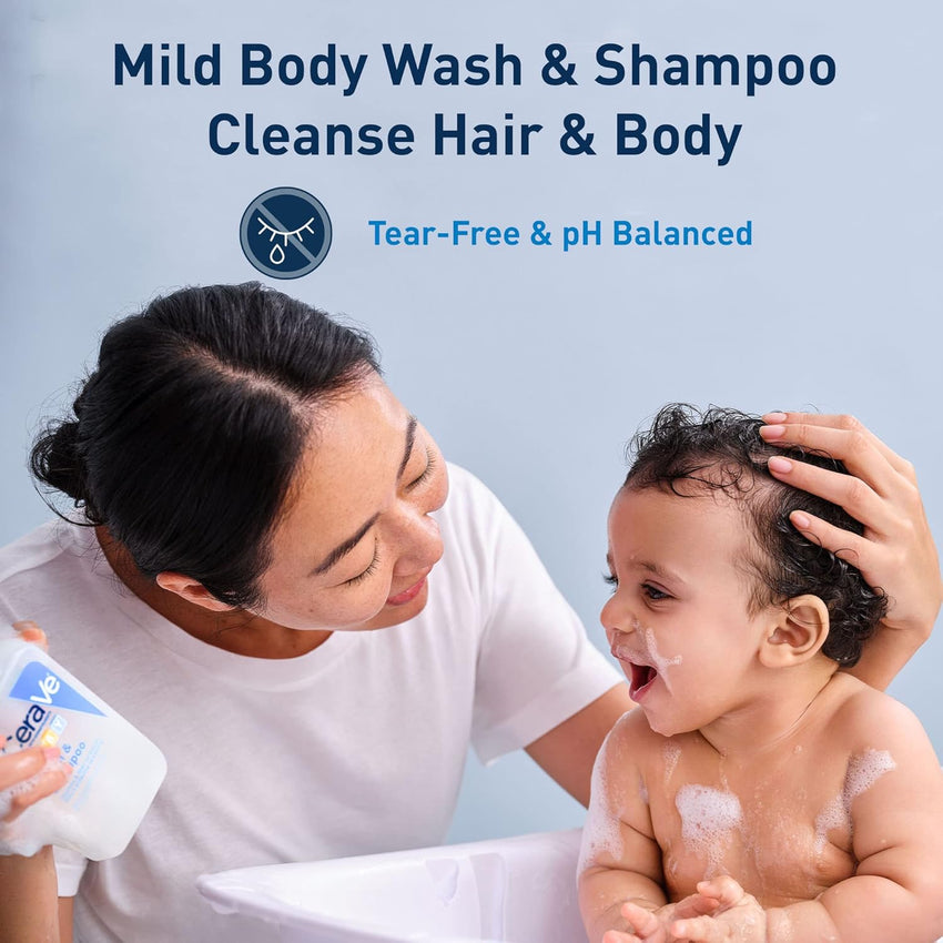 CeraVe Baby Wash & Shampoo, Fragrance, Paraben, & Sulfate Free Shampoo for Tear - Free Baby Bath Time, 8 Ounce - 7DAY'S