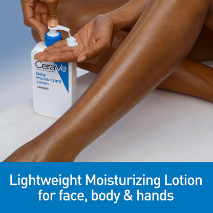 CeraVe Daily Moisturizing Lotion for Dry Skin, Body Lotion & Face Moisturizer with Hyaluronic Acid and Ceramides, Daily Moisturizer, Fragrance Free, Oil - Free, 19 Ounce - 7DAY'S