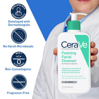 CeraVe Foaming Facial Cleanser, Daily Face Wash for Oily Skin, Hyaluronic Acid + Ceramides + Niacinamide, Fragrance Free & Paraben Free, Non - Drying Oil Control Face Wash, 16 Fluid Ounces - 7DAY'S