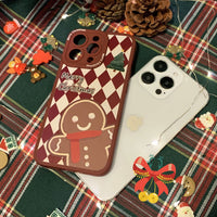 Christmas Gingerbread Man iPhone 14 Phone Case 13pro Apple 12 Cat's Eye 11 Thanksgiving 7/8 Burgundy xs - 7DAY'S
